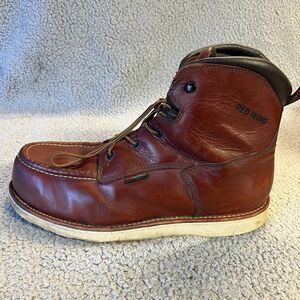 Red Wing Boots Men 12 Waterproof Shoes 6 Inch Safety Toe Boot Leather NO INSOLES